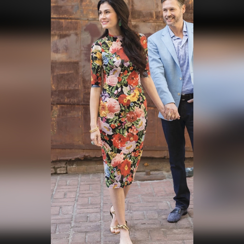 Alice + Olivia Delora Flora print dress